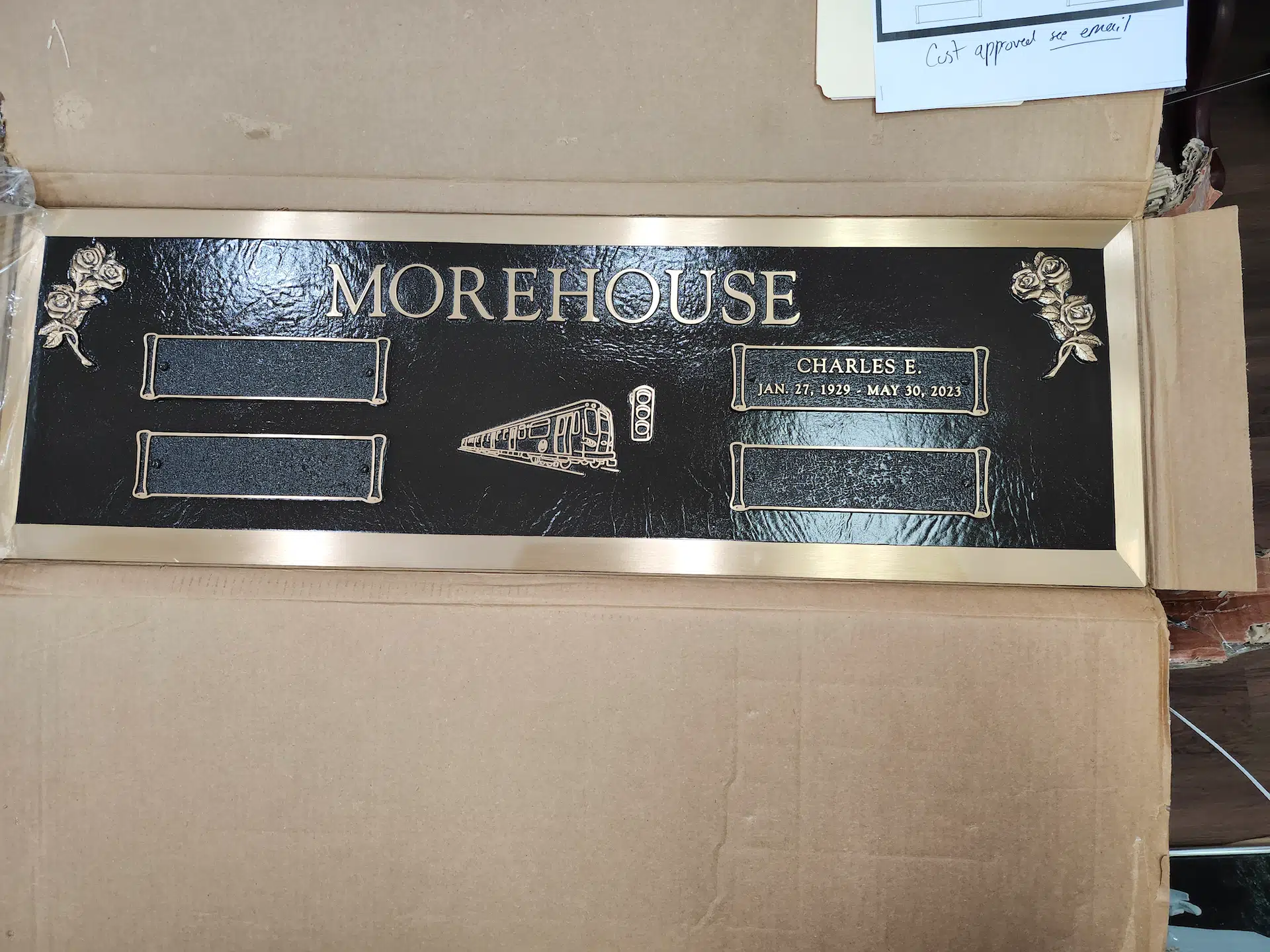 Bronze Headstone Plaque hand-carved by Headstone Plaque Shop in NJ — image 2