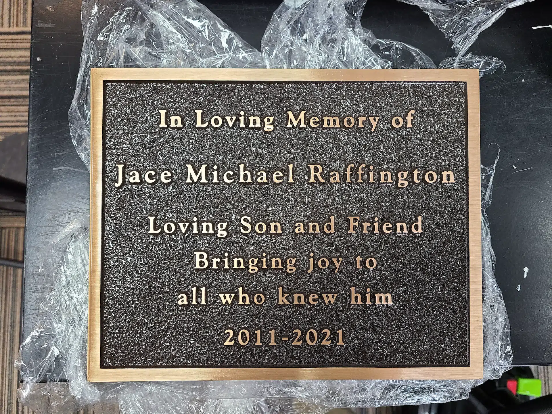 Bronze Headstone Plaque hand-carved by Headstone Plaque Shop in NJ — image 7